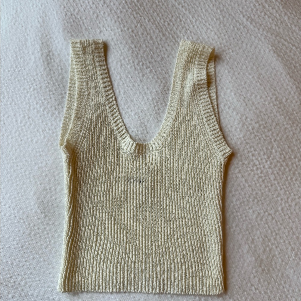 ROLLA'S Cream Ribbed Tank Top